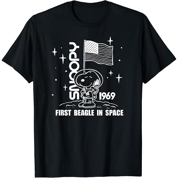 Amazon.com: Peanuts Snoopy First Beagle on The Moon T-Shirt
